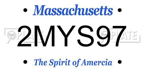 2MYS97 Massachusetts License Plate
