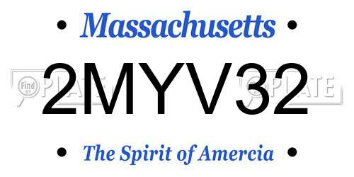 2MYV32 Massachusetts License Plate