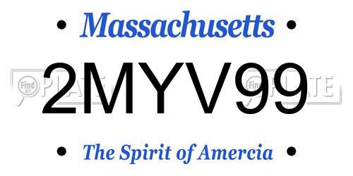 2MYV99 Massachusetts License Plate