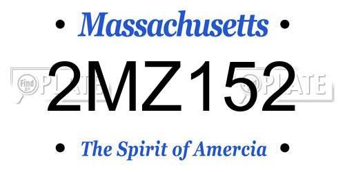 2MZ152 Massachusetts License Plate