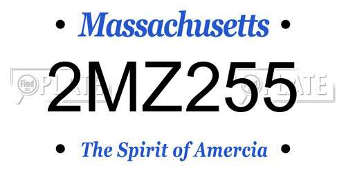 2MZ255 Massachusetts License Plate
