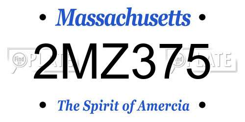 2MZ375 Massachusetts License Plate
