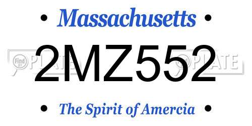 2MZ552 Massachusetts License Plate