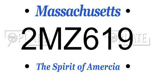 2MZ619 Massachusetts License Plate