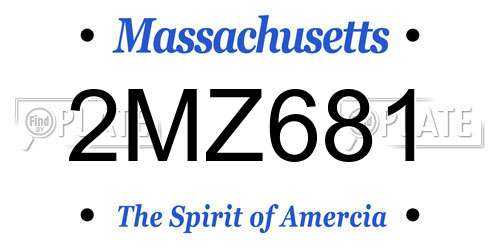 2MZ681 Massachusetts License Plate