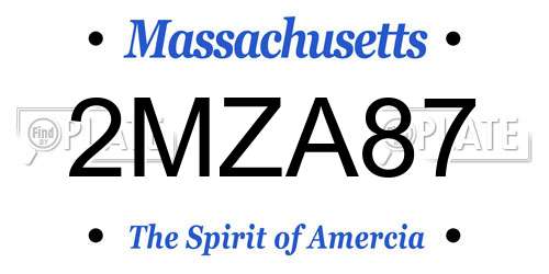 2MZA87 Massachusetts License Plate