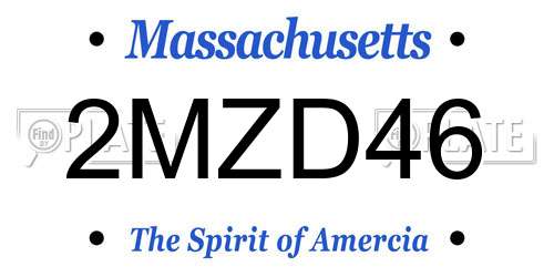 2MZD46 Massachusetts License Plate