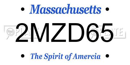 2MZD65 Massachusetts License Plate