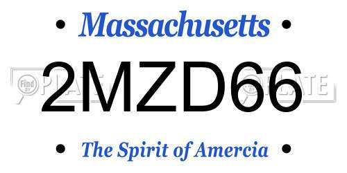 2MZD66 Massachusetts License Plate