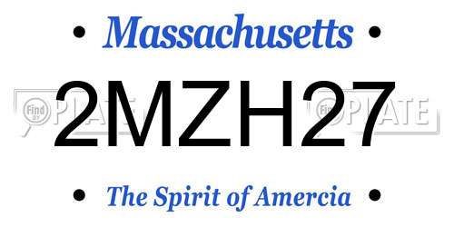 2MZH27 Massachusetts License Plate