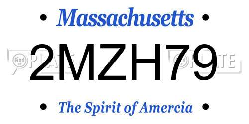 2MZH79 Massachusetts License Plate