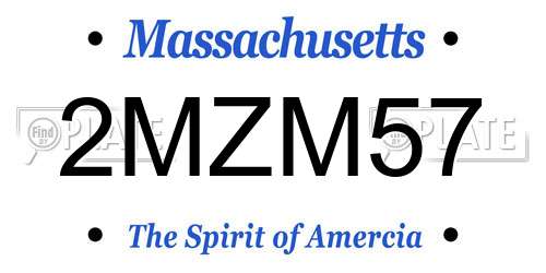 2MZM57 Massachusetts License Plate