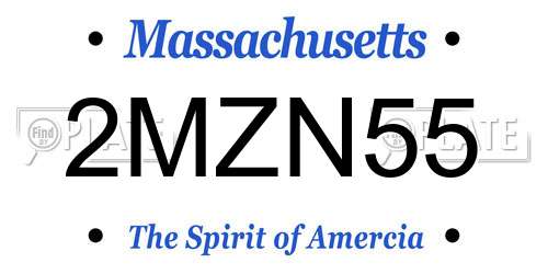 2MZN55 Massachusetts License Plate