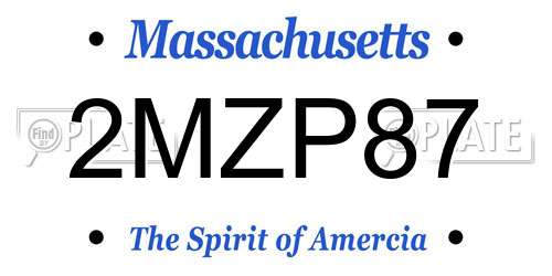 2MZP87 Massachusetts License Plate