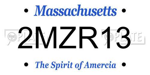 2MZR13 Massachusetts License Plate