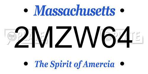 2MZW64 Massachusetts License Plate