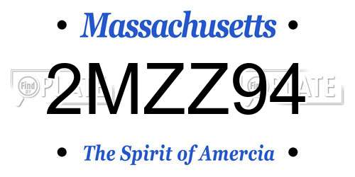 2MZZ94 Massachusetts License Plate