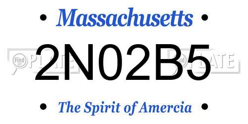 2N02B5 Massachusetts License Plate