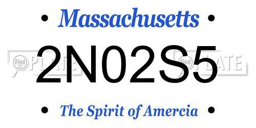 2N02S5 Massachusetts License Plate