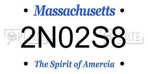 2N02S8 Massachusetts License Plate