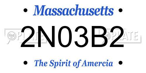 2N03B2 Massachusetts License Plate