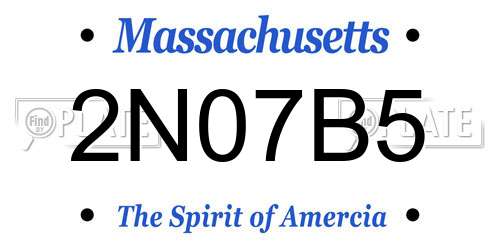 2N07B5 Massachusetts License Plate