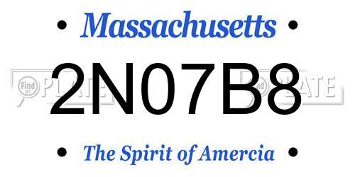 2N07B8 Massachusetts License Plate