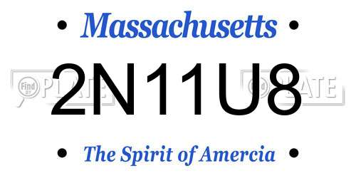 2N11U8 Massachusetts License Plate