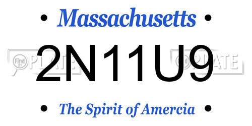 2N11U9 Massachusetts License Plate