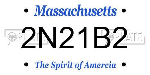 2N21B2 Massachusetts License Plate
