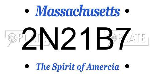 2N21B7 Massachusetts License Plate