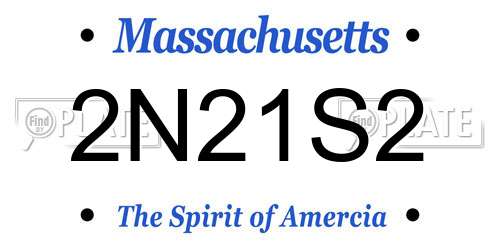 2N21S2 Massachusetts License Plate
