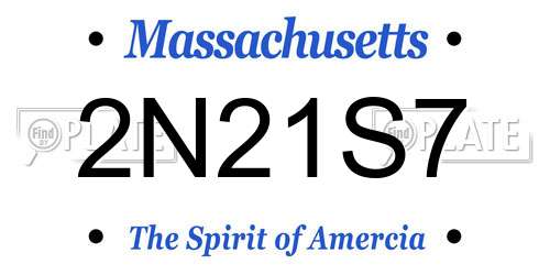 2N21S7 Massachusetts License Plate