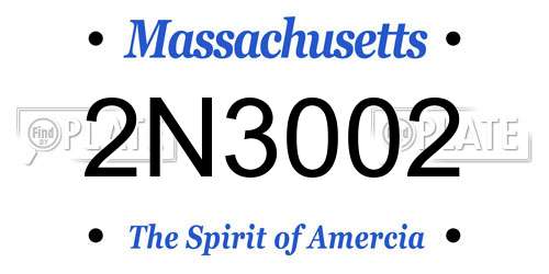 2N3002 Massachusetts License Plate