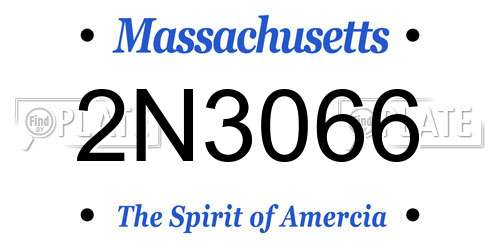 2N3066 Massachusetts License Plate