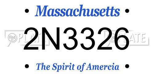 2N3326 Massachusetts License Plate