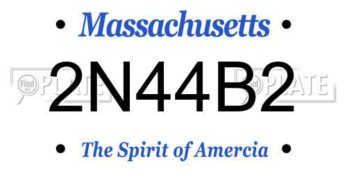 2N44B2 Massachusetts License Plate