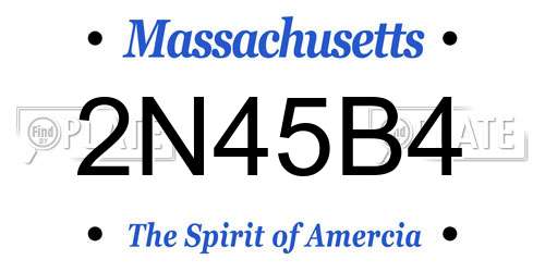 2N45B4 Massachusetts License Plate