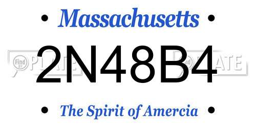 2N48B4 Massachusetts License Plate