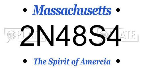 2N48S4 Massachusetts License Plate