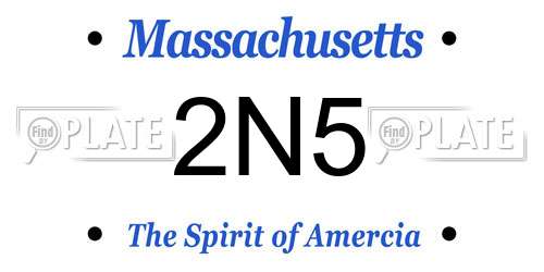 2N5 Massachusetts License Plate