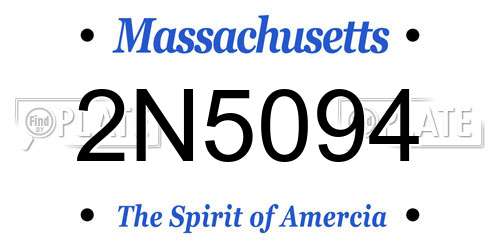 2N5094 Massachusetts License Plate