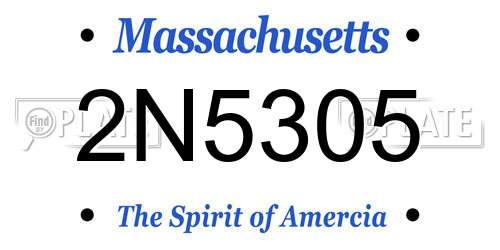 2N5305 Massachusetts License Plate