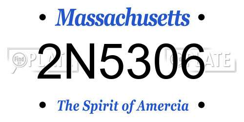 2N5306 Massachusetts License Plate