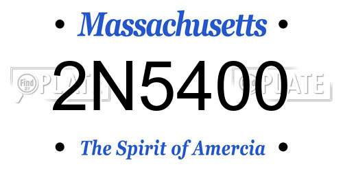 2N5400 Massachusetts License Plate