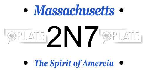 2N7 Massachusetts License Plate