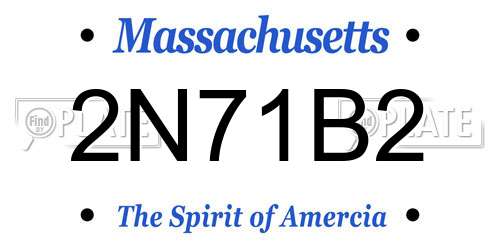 2N71B2 Massachusetts License Plate