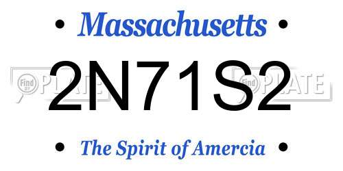 2N71S2 Massachusetts License Plate