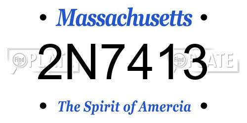 2N7413 Massachusetts License Plate