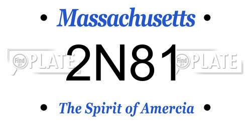 2N81 Massachusetts License Plate